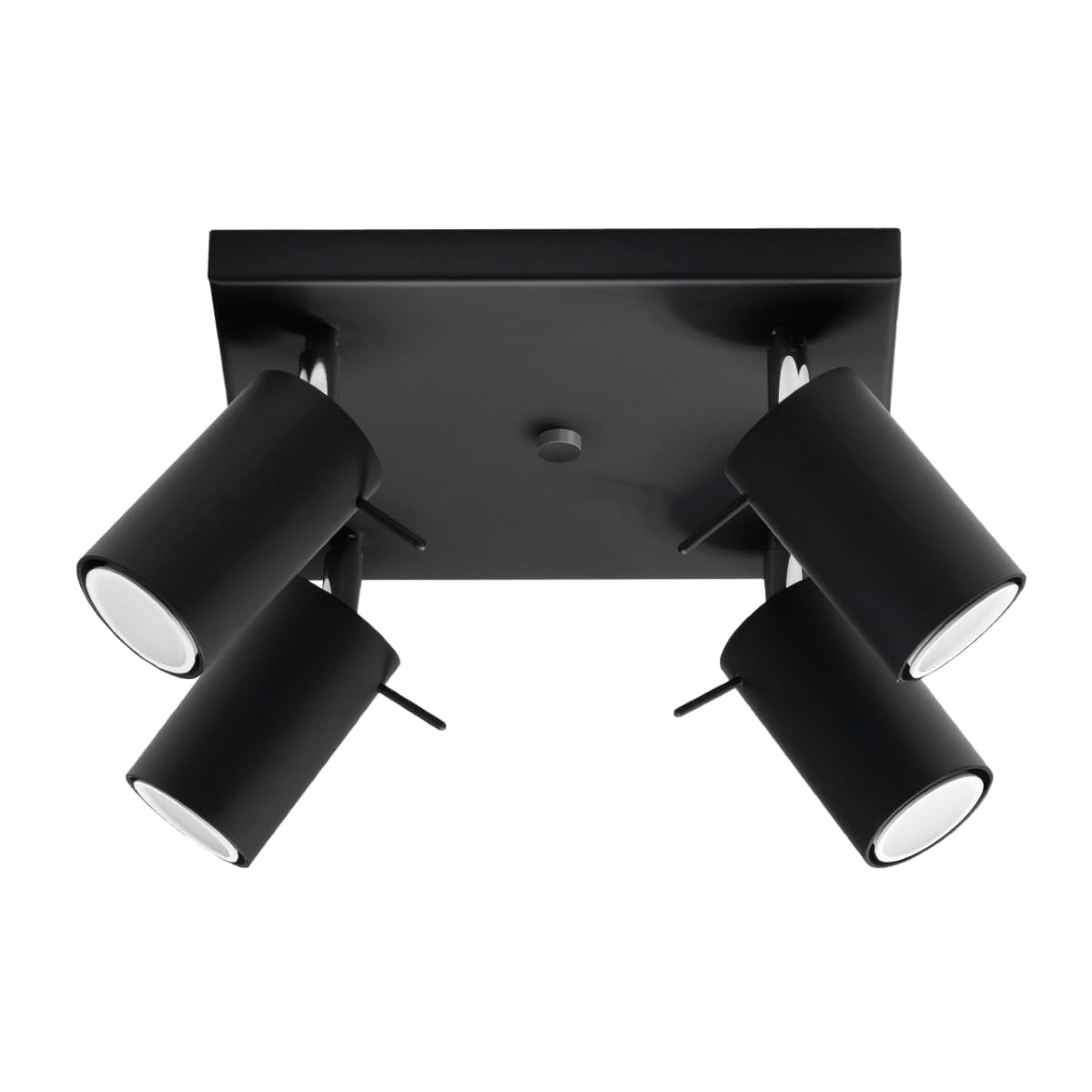 Sollux Lighting Black Ceiling Lamp Led Ring Sl.0094 Sollux Modern Plafond Lamp Gu10 4-Light Steel Round For The Kitchen And The Bedroom