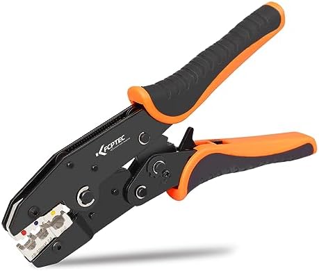 Preciva Ratcheting Wire Crimping Tool For Heat Shrink Connectors (AWG20-10) - Color-Coded Jaws, Adjustable Pressure