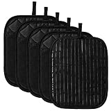 Zainpe 5Pcs Cotton Silicone Pot Holder Heat Resistant Non-Slip Oven Mitts Set Multipurpose Kitchen...