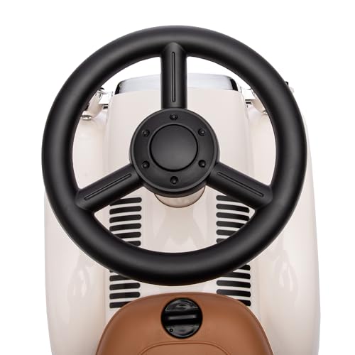 LEMODO Rutschauto ab 1 Jahr, Kinderauto im Retrodesign, Rutscherfahrzeug mit Hupe und Stauraum, Kinderfahrzeug mit Flüsterreifen, Rutschfahrzeug in weiß – Bild 7