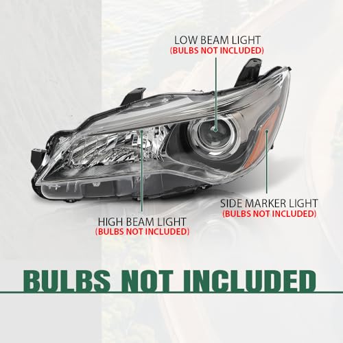 Image of GRAND ORANGE Headlight Assembly Front Left & Right Compatible with Toyota Camry 2015-2017 2PCS Clear Lens Black Housing Amber Reflector TO2503222, TO2502222, TO2503223, TO2502229, TO2503229