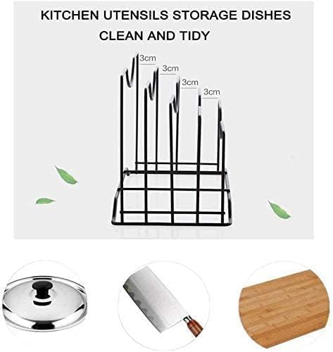 Image of Countertop Plate Stand - 4-Section Dish Rack Organizer for Kitchen, Durable Iron Rack, Space-Efficient Black Dish Holder (9 x 7 x 8.5 Inches)