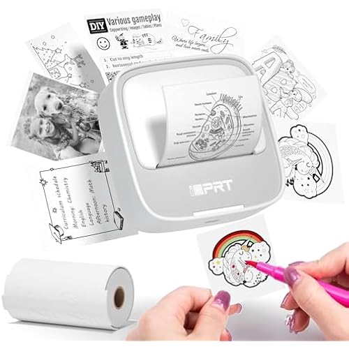 iDPRT Mini Sticker Printer Sticker, Thermal Maker Machine with 1 Roll Paper