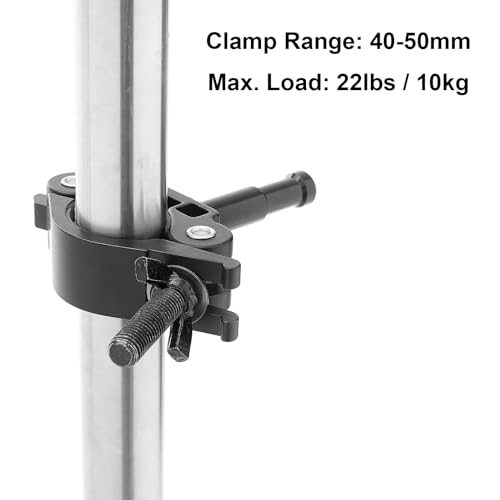 Image of PHOCUS Half Coupler Clamp with 5 /8 inch Baby Pin, Heavy Duty Truss Clamp on Round Tube for Supporting Photography Video Light Studio LED Ring Light (Clamp Range: 40-50mm)