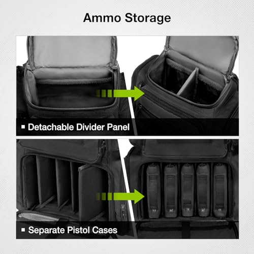 TIDEWE Tactical Range Backpack Bag for Gun and Ammo with Pistol Case