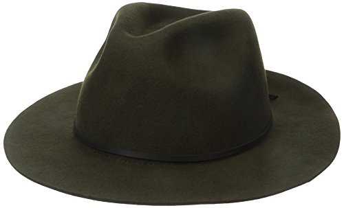 Brixton Men's Wesley Medium Brim Felt Fedora Hat, Moss, Large