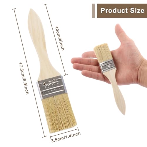 CYEER 50 Stück Malerpinsel 35MM(1,4Zoll), Malerpinsel Set, Flachpinsel Set, Lackpinsel mit Holzgriff, Lasurpinsel Set Naturborstenpinsel für Farben, Lack, Beizen, Klebstoffe