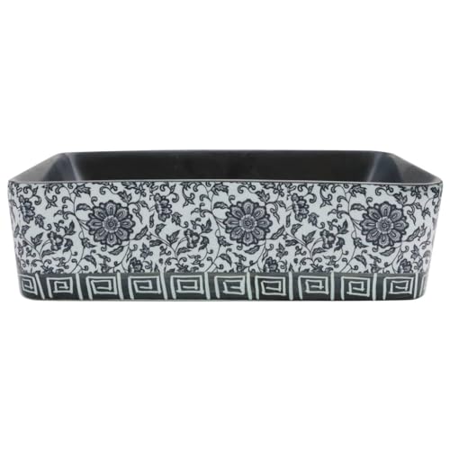 Lavabo de encimera rectangular negro azul: cerámica antimanchas de fácil limpieza 4