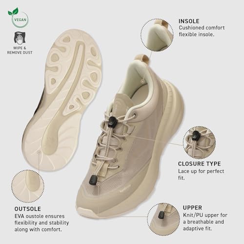Image of Neeman's Begin Walk Plush Sneakers for Men | Lightweight Breathable Walking Shoes with Cushioned Sole, Stretch Fit Upper & Rubber Grip | Comfortable Lace Up Shoes for Daily Walking