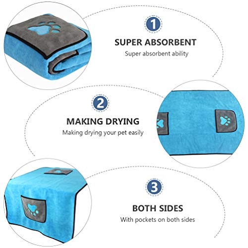ULTECHNOVO Toalhas para CÃ£es Toalha de Banho Absorvente para Animais de EstimaÃ§Ã£o Com Bolsos Dupl
