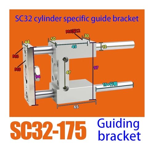 Vérin à support de guidage fixe SC32 à trois axes en acier renforcé - 3