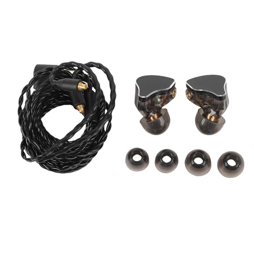 GOWENIC IEM Earphones, HiFi Sound Quality,Noise Cancelling,with Detachable Cable, for Musicians Singers Music Enthusiasts Stage Studio (black)