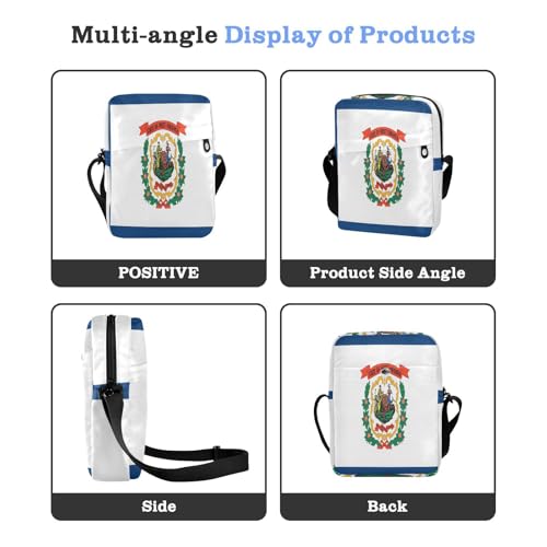West Virginia State Flag Wv messenger bag for women mens crossbody bag small crossbody purse Adjustable Strap for outdoor sports business4