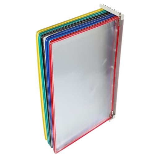 SHINEOFI Organisateur Mural pour Dossiers en Pvc et Métal, Porte-archives Suspendu 10 Pages, Rangement Pratique pour Documents et Magazines à Domicile Salle de Réunion