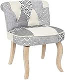 fauteuil deco salon noir ▪ ; THE HOME DECO FACTORY Fauteuil Patchwork Eleonor, Bouleau, Multicolore, Taille Unique