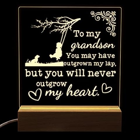 Grandson Gifts, KAAYEE Night Light Grandson Birthday Gifts, Grandson Christmas Gifts Presents, Grandson Gifts from Grandma/Grandparents/Nana (to My Grandson) Cover