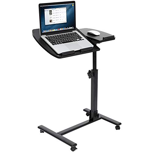 Homgarden Portable Height Adjustable 360° Swivel Laptop Notebook Desk Table Stand Holder Home Office Pc Computer Mobile Laptop W/Wheels, Black #TOP1