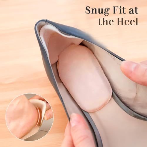 Image of Heel Pads for Shoes,Heel Grips Liner Cushions Inserts for Loose Shoes,Anti Slip Shoe Inserts for Too Big Shoes Women Men,Soft Heel Protectors Stop Heel Slip & Blisters. (Transparent*4pairs)