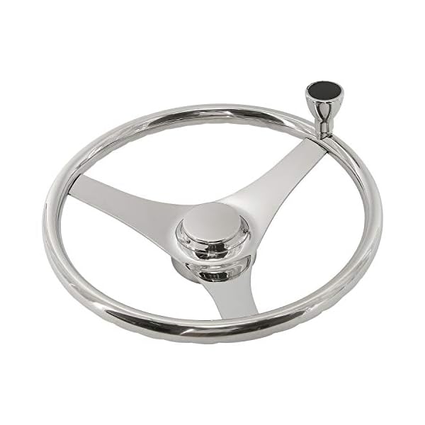 HYDDNice 3 Spoke Stainless Steel 131/2″ Boat Steering Wheel with