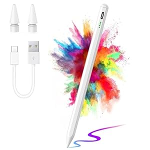 Lápiz para Pantalla Táctil,Lápiz para iPad 2018-2023, Lápiz Stylus de Rechazo de Palma Lápiz,Universal para iPad, iPhone y Otras Tabletas, Lápiz para Tablet para Escribir/Dibujar con Precisión