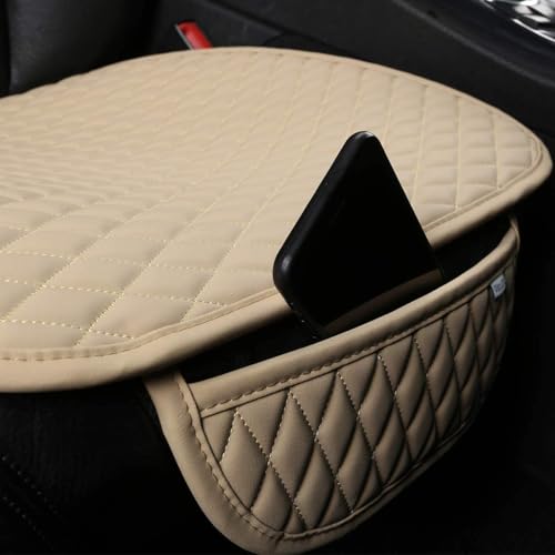 Image of BROGBUS Car Seat Cover Protector Mat Back Cushion Car Seat Mat (Cream, Pack of 1) (Only Rear Seat Mat) | Polyurethane