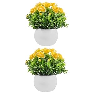 ifundom 2 Stuks Binnen Planten Kunstbloemen Voor Binnen Bonsai Voor Binnen Fake Plants Kunstplanten Voor Binnen Nep Planten Binnen Kamerplant Nepplant Nep Potplant Halve Cirkel Schuim
