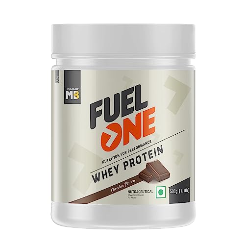 Image of MuscleBlaze Fuel One Whey Protein, 24 g Protein, 5.29 g BCAA & 4.2 g Glutamic Acid (Chocolate, 500 g / 1.1 lb)