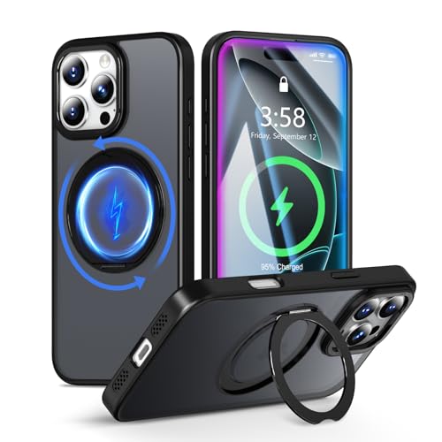 MINIKA ��Phone 16ProMax �P�[�X Magsafe �Ή� 360�x��] �X�^���h�t�� ���@�\ �X�}�z�P�[�X iPhone 16 Pro Max �p �P�[�X �ČRMIL�K�i �ϏՌ� ���ϖh�~ �w��h�~ �}�O�Z�[�t �����O �}�O�l�b�g���� ��