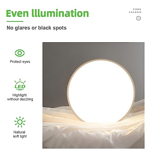 LightingWill 24 Inch LED Flush Mount Ceiling Light Fixture, 4000K Nurture White, 5600LM, 45W, Flat Modern Round Lighting Fixture, 400W Equivalent White Ceiling Lamp for Kitchens, Bedrooms.etc.