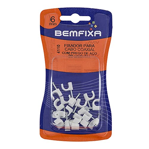 BemFixa Fixa Cabo Coaxial 06Mm - Cartela C/20Unid, PRETA
