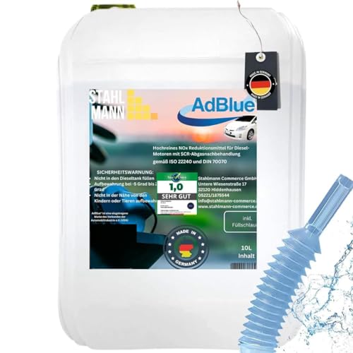 STAHLMANN® Adblue 10 L [MADE IN GERMANY] - Ad blue Adblue 10 l für diesel [ISO 22241-1] – Ad Blue