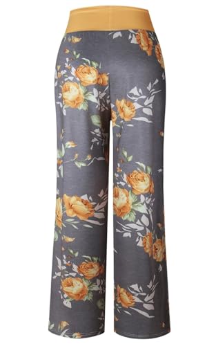 Image of Elsofer Women's Comfy Lounge Pants with Pockets Soft Wide Leg Pajama Pants Drawstring Palazzo Pants for Sleep, Casual Wear