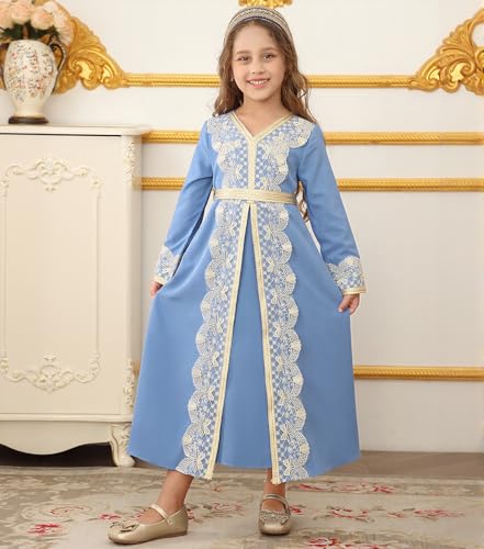 ABAO SISTER Girls Muslim Abaya Prayer Dress Islamic Modest Arabian Dresses Middle East Dubai Attire Kaftan2