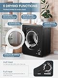 5KG Small Tumble Dryer, FOHERE Vented Dryers for Apartments and Small Home, 1200W Vented Tumble Dryer with Vent tube, 5 Automatic Drying Modes, Black - Image 2