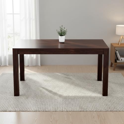 Image of Sheesham Wood Dining Table (57 * 34 * 30 inch) | Multi-Purpose uses Home and Office Desk | Dining Room Furniture | Wooden 6 Seater Dining Table | (Walnut 7-Fanti)
