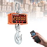 Eirolace Kranwaage 2000kg, Elektronische Hängewaage, 2T kranwaage,Heavy Duty Industrie Hängende Waage mit Präzisem Sensor, Großem LCD Bildschirm und Fernbedienung für Bauernhof, Fabrik,BAU