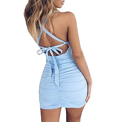 powder blue bandage dress