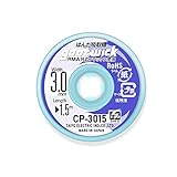 GOOT Solder Wicks Made In Japan No-Clean Solder Braided Wicks Desoldering Wicks With RMA Flux,59'' Length x 0.12' Width