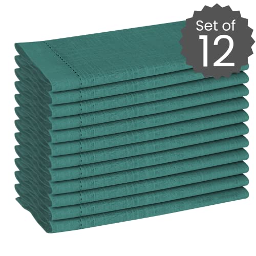 Cotton Clinic Slub Cloth Dinner Napkins – Perfect Everyday Use Table Linen – Soft Durable Washable – Ideal For Party Wedding Farmhouse Christmas Easter – Set Of 12 (18X18 In/Green) #TOP1