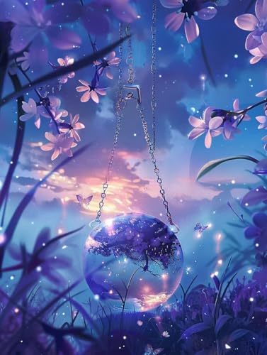 Peinture numéro adulte papillon et fleur pour loisir créatif DIY géant 100x130cm R0-342