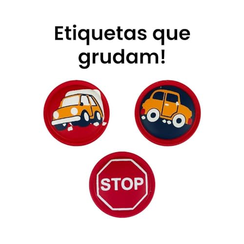 Sapatilha Infantil Antiderrapante Etiquetas Trocáveis Menino Carro Magicc Kids S116 (BR, Bebê, Numér