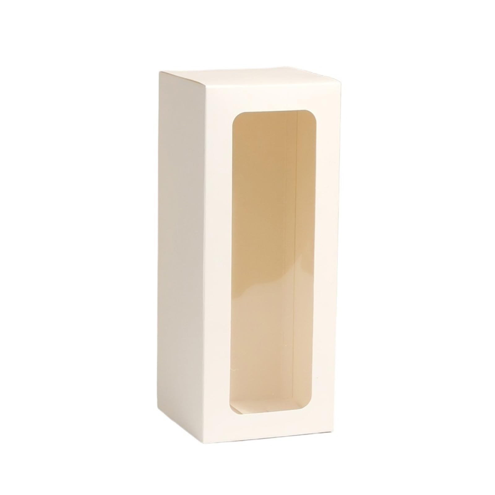 Kraftpapier Box Mit Fenster 8 x 20 cm große Geschenkbox mit Fenster | For Geburtstagsgeschenkboxen aus Glas 10/20/30 Stück(WHITE,10pcs)