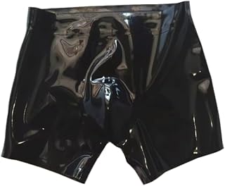 LIXIAAOOKWEDG Pantalones cortos de látex 100 % para hombre, de goma, para hombre, con bolsa abultada, calzoncillos tipo bóxer hechos a mano, 0,4 mm