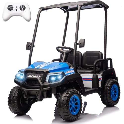 Image of NEWQIDA 4 Seater Electric Golf Cart for Kids 24V Ride on Toys, Blue