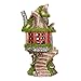 Exhart Solar Illuminating Woodland Tree House, Fairy Garden Décor, Cottage w/Stone Steps, Moss and Window Details, Weather-Resistant Resin, 7