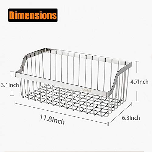 Kaileyouxiangongsi Kitchen Storage Metal Wire Fruit Basket - Sus304 Stainless Steel Organizer Storage Bin Baskets For Bathroom - Space Saving Design For Pantry Organization （Silver） #TOP1