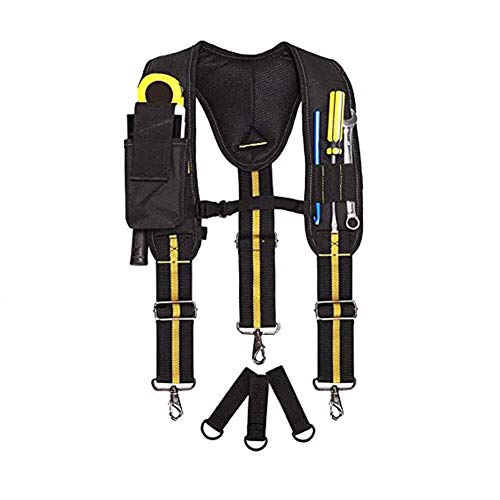 Padded Tool Belt Suspenders Harness- Heavy Duty Work Suspenders for Men/ Pencil Sleeve /Adjustable Straps Suspenders Loop/ Heavy Duty Work for Carpenter Electrician Work Suspension Rig
