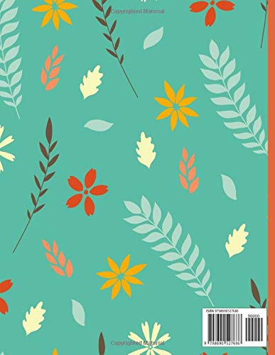Flower Notebook: With Pretty Flowers In Light Blue with Wide Ruled Paper, 8.5 x 11 Inches and 100 Pages - Image 2