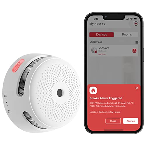 X-Sense Wi-Fi Smoke Alarm for Home with Replaceable Battery, Smart Smoke Alarm Compatible with X-Sense Home Security App, Compliant with EN 14604 Stan