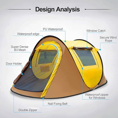 Carpa de camping para 2/3/4 personas, impermeable, portátil miniatura 3